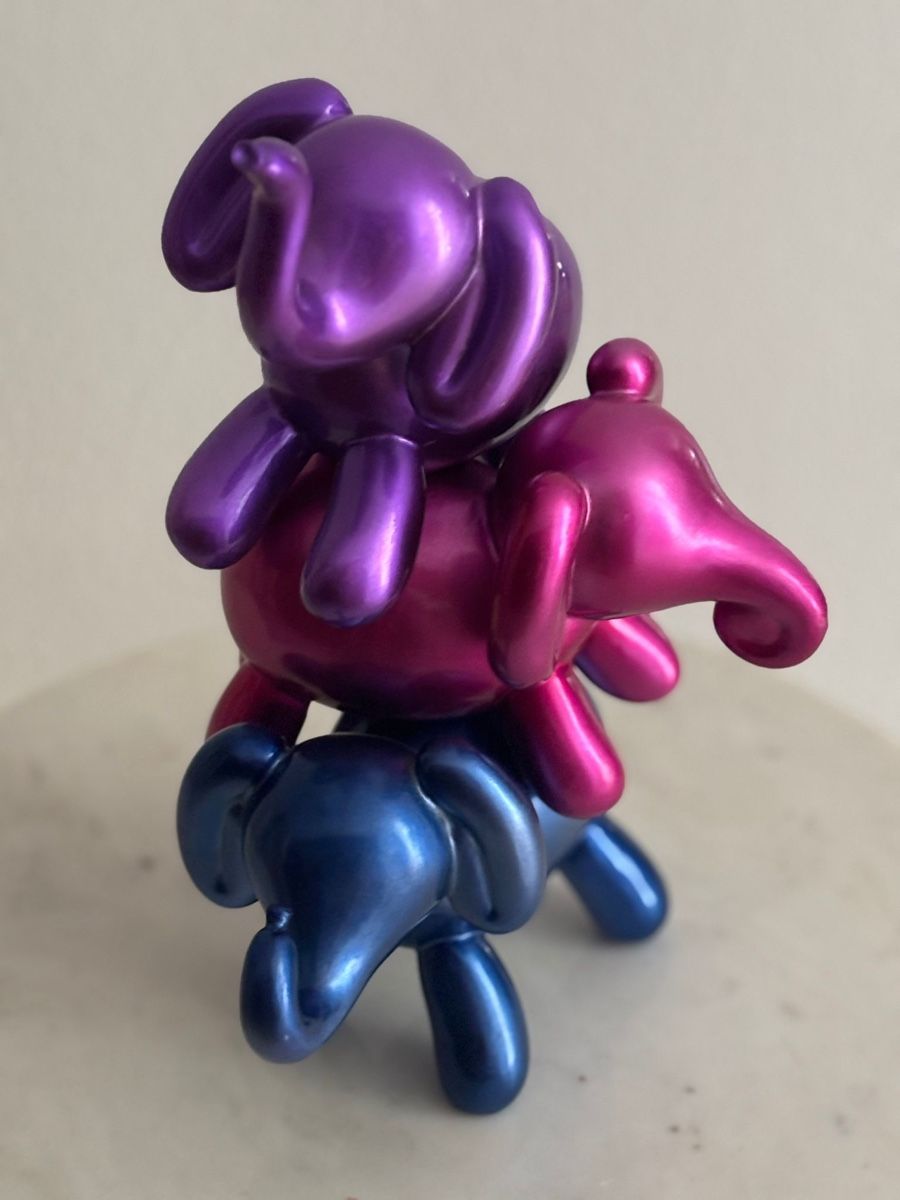 Statuette: Elephant Stack Figurine (blue, purple, pink) – Nuovo e nell'imballaggio originale da Morges venduto da melz_28