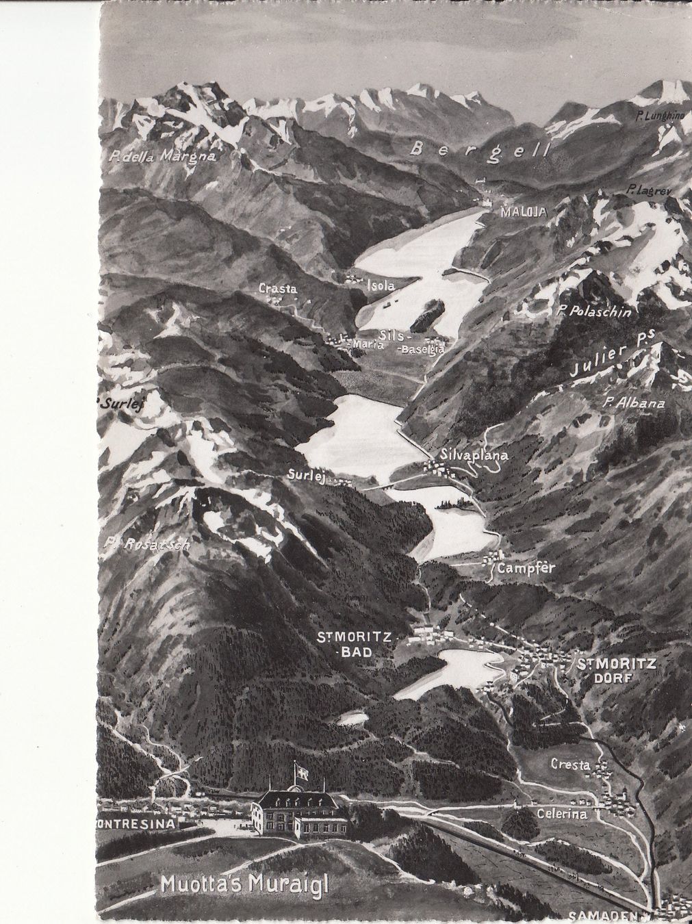 Ansichtskarten: Muottas Muraigl 1945 – Gebraucht aus Bürglen TG von StampGraf