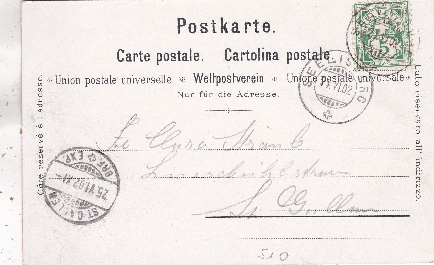 Cartoline postali: Rütli 1902 – Usato da Herisau venduto da Lisegrat2008 1