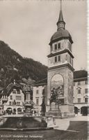 AB 203 Altdorf, Dorfplatz mit Telldenkmal, ≈ 1940/50