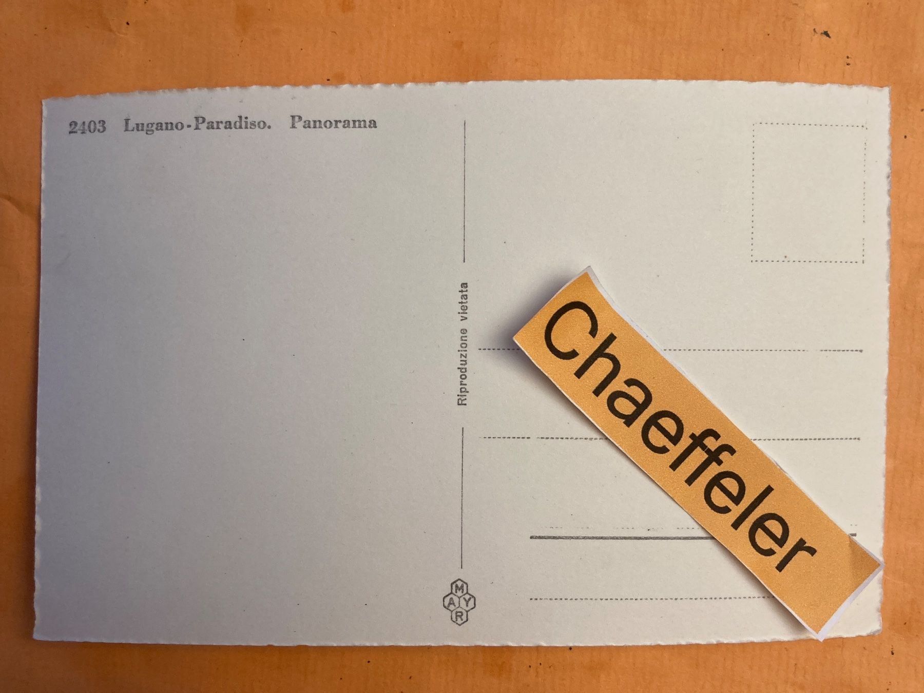 Cartoline postali: Lugano - Paradiso. Panorama – Usato da Zürich venduto da Chaeffeler 1