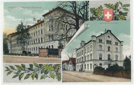 AG 272 LITHO Aarau Kasernen 1912 Militär-o INFANTERIE-SCHULE