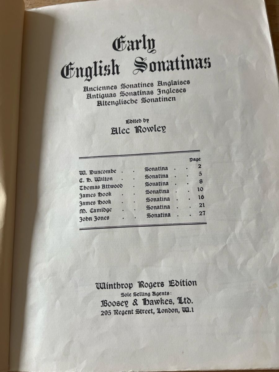 Livres: Piano, Klavier, einfache alte englische Sonaten – D'occasion à Aesch BL par shuja01 1