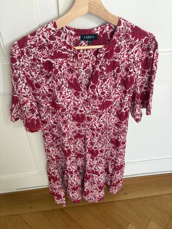 Damen Bluse gemustert weiss/pink Grösse XS Caroll Paris 