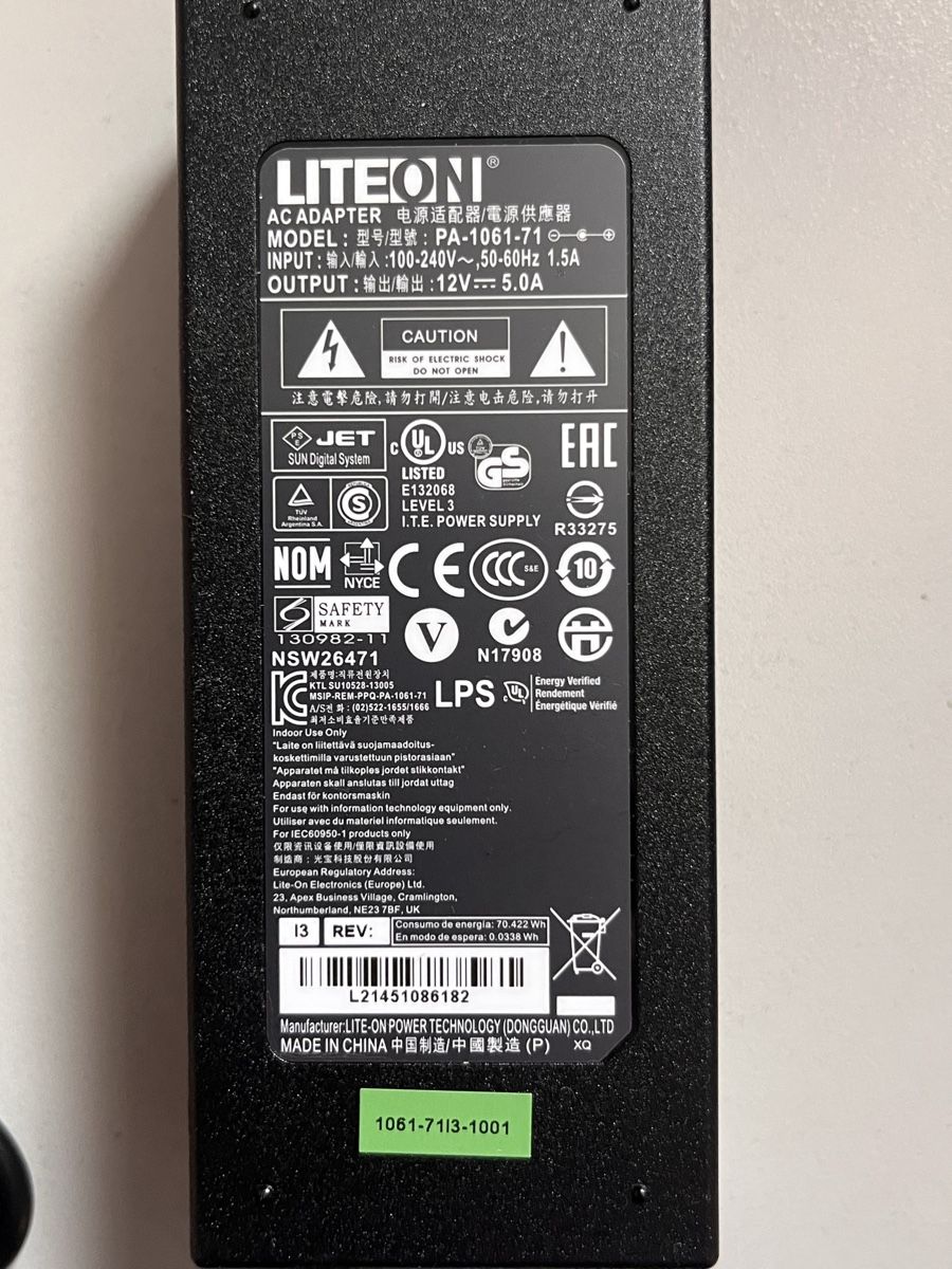 Caricabatterie: LiteOn Netzteil PA-1061-71 12V 5A – Nuovo (secondo la descrizione) da Roggwil BE venduto da WULU 1