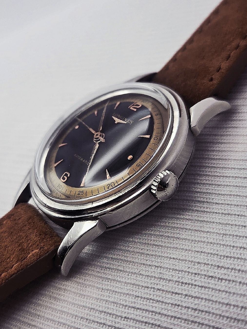 Longines Orologi: Rare Longines 22A- two-tone black -oversize - RÉVISÉE+écrin – Usato da Genève venduto da Adrian2892 5