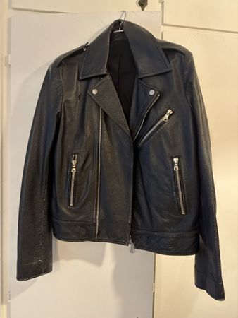 Giacca di pelle nera Balmain Paris, come nuova! Taglia M
