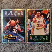 2x NBA MALONE Panini 95/96 Glitzer Stickers Gebrauchsspuren