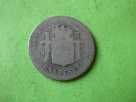 Spanien 18xx, 1 Peseta    Silber