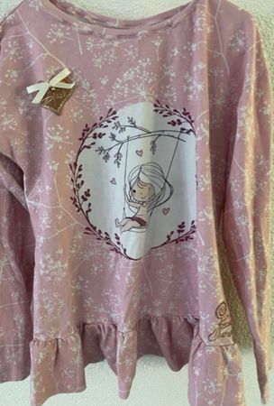 Handmade Mädchen Langarmshirt, Gr. 128, Top Zustand!
