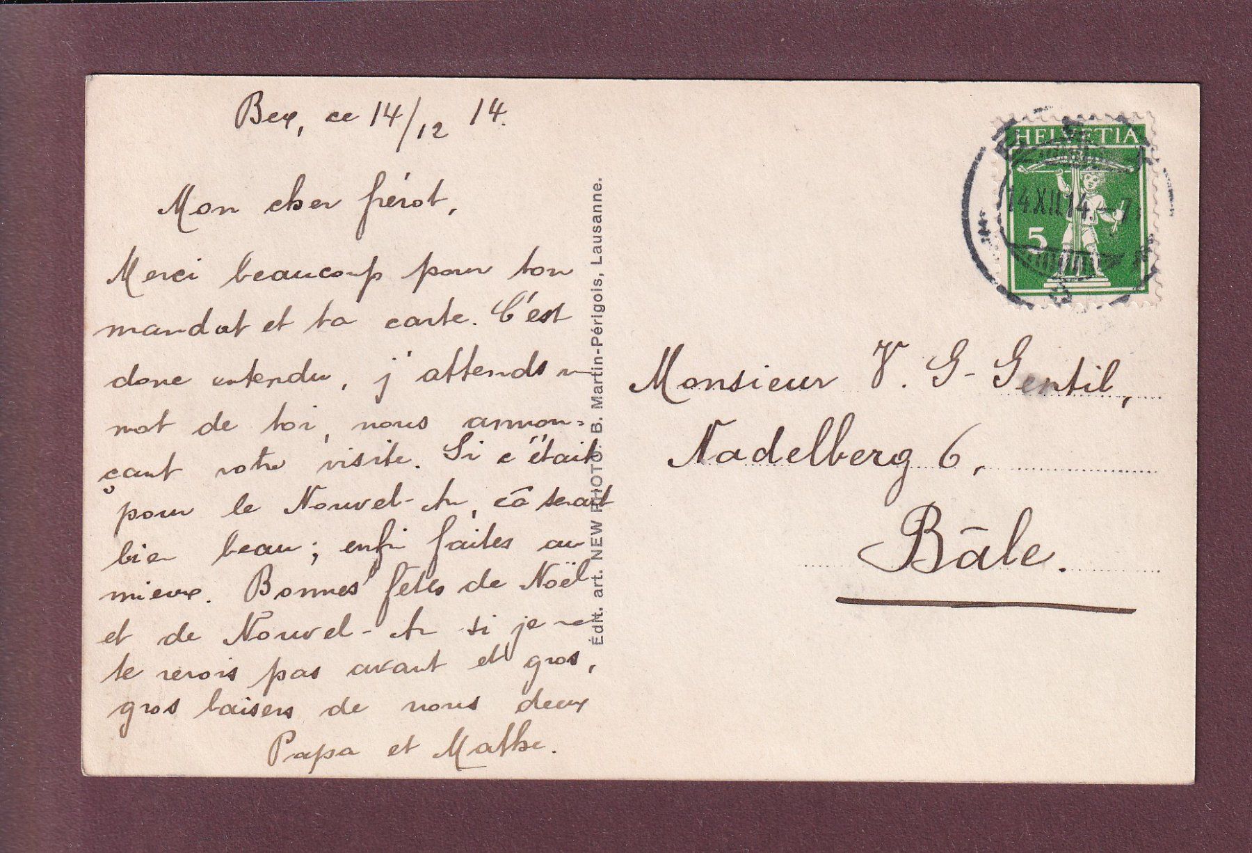 Cartoline postali: DENT DE MORCLES vu de Bex - 1914 – Usato da Pully venduto da nicecards 1
