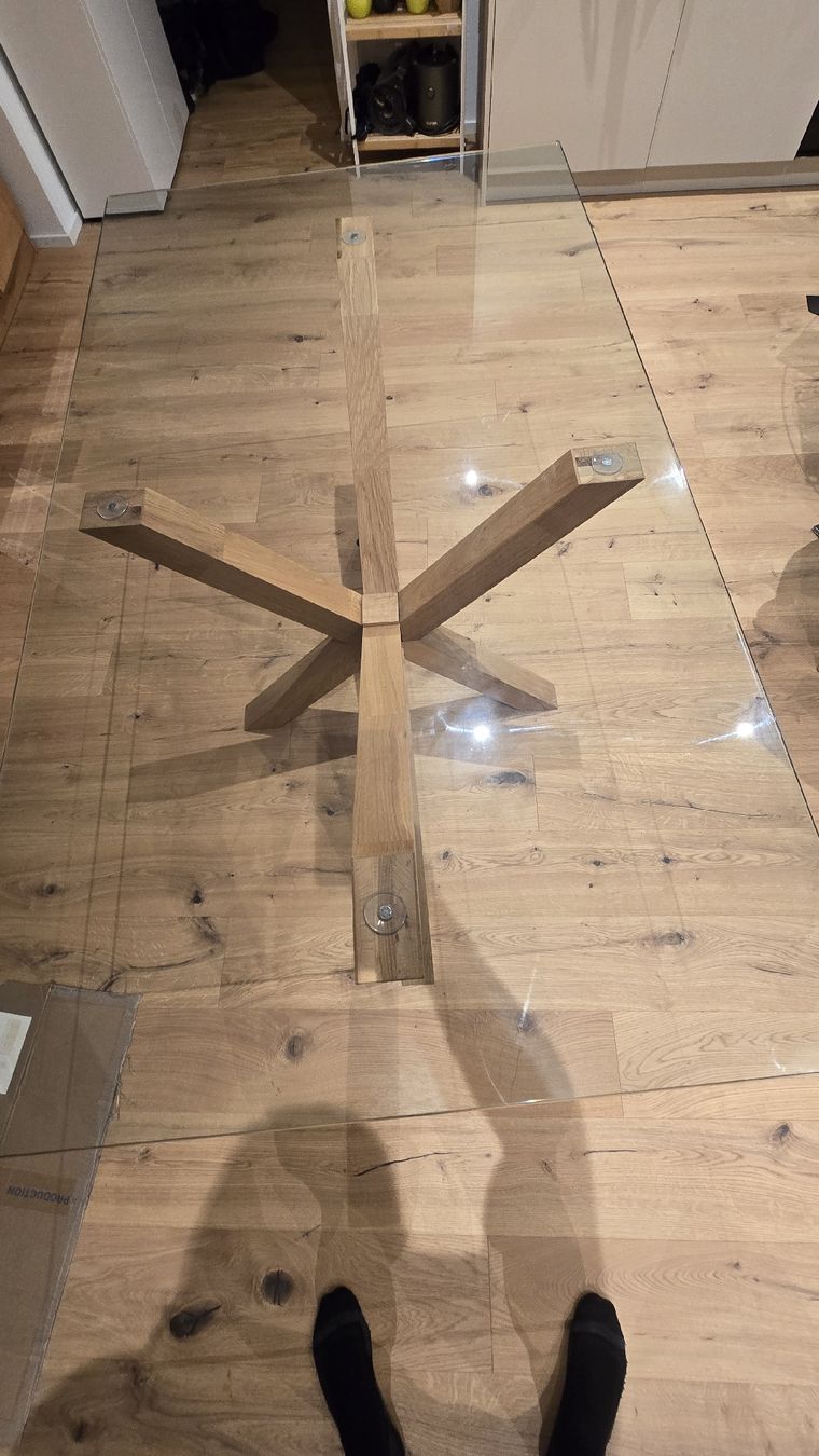 Tavoli: Glastisch mit Holz – Usato da Baldegg venduto da tse_xqc5