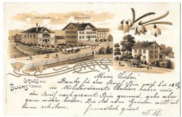 Buchs braune Lithografie mit Postbureau