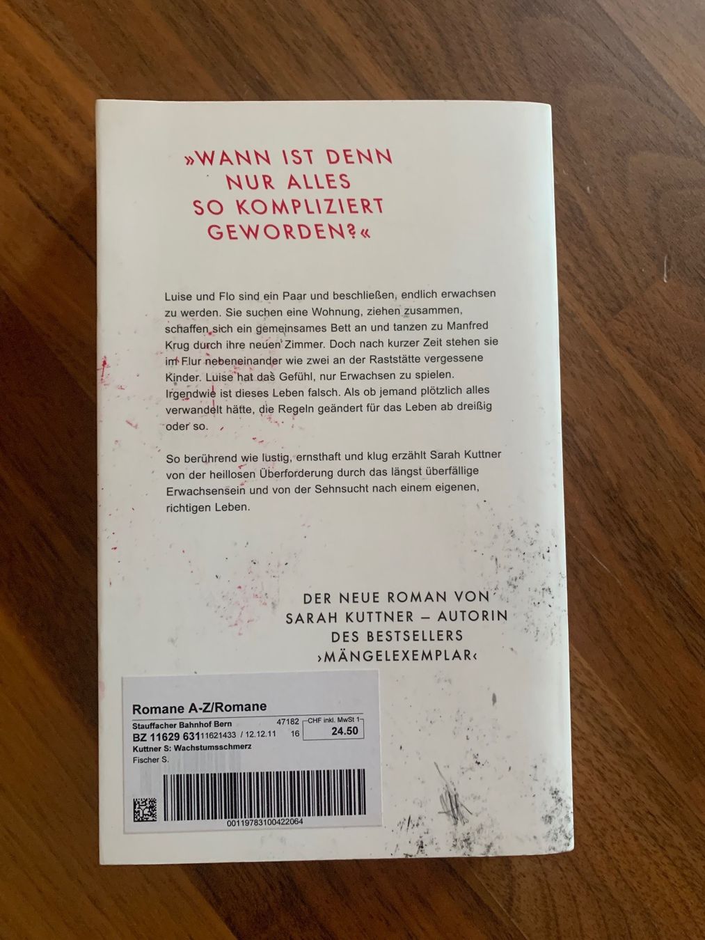 Libri: Sarah Kuttner: Wachstumsschmerz – Usato da Schlierbach venduto da matro01 2