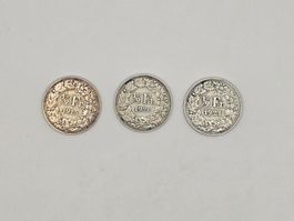 1/2 Fr. 1913, 1920, 1921 Silbermuenzen Sammlung (46)