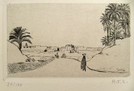 Marguerite Frey - Surbek - Gabés Tunesien - Radierung