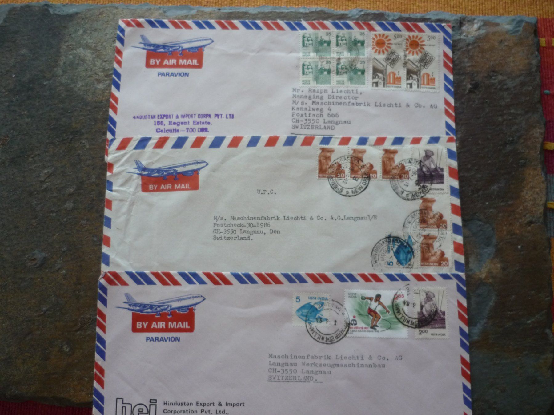 Tutti i francobolli: Alte Briefe mit Briefmarken aus Indien. – Usato da Langnau i. E. venduto da Laendu7000
