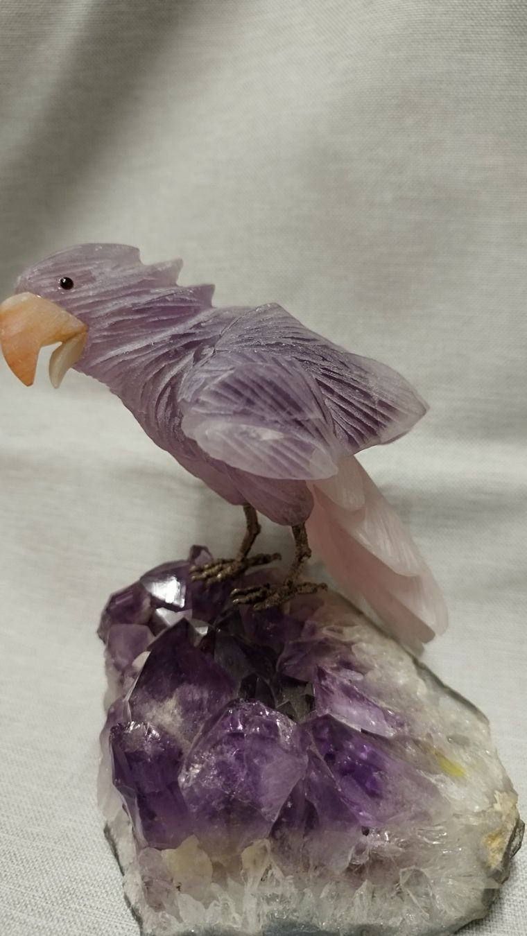 Minerali & Pietre curative: Aigle Royal / Améthyste + Quartz Rose & Agate – Usato da Yvonand venduto da Arnaud_Gifts 1