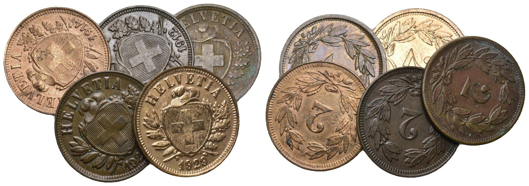 Alle Münzen: Schweiz 2 Rappen Lot – Gebraucht aus Bern von numismatictops