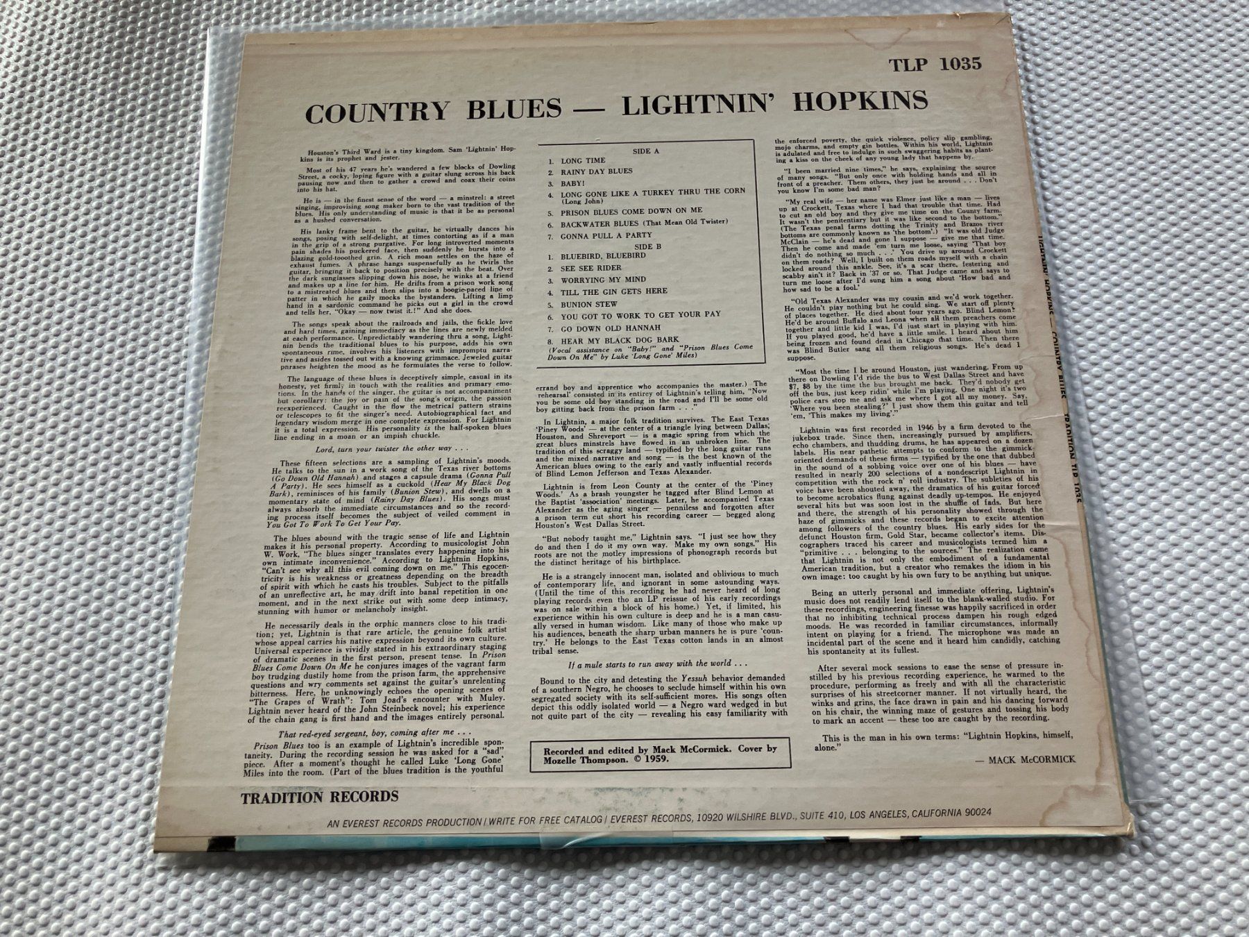 Dischi in vinile: Lightnin' Hopkins – Usato da Aarwangen venduto da Jukebox3 2