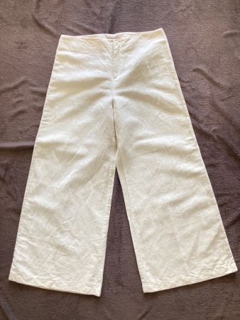 Sommerliche Leinenhose, creme-weiss, Grösse 32, neuwertig