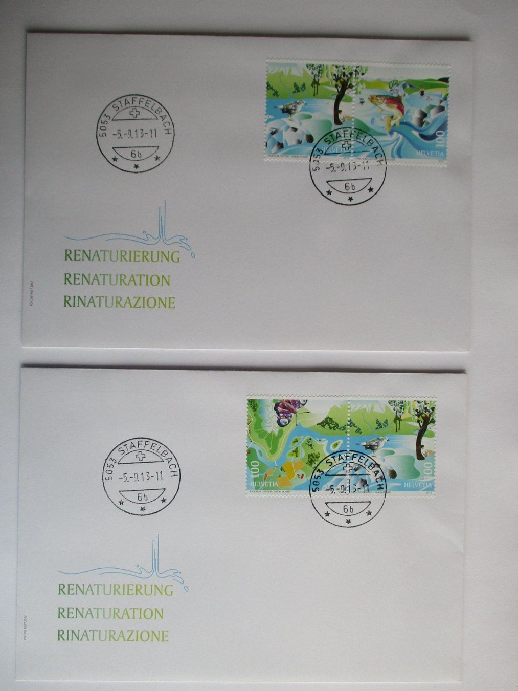 Alle Briefmarken: Briefe mit Ort Ersttagsstempel 5053 Staffelbach – Gebraucht aus Langnau b. Reiden von Aktuell88