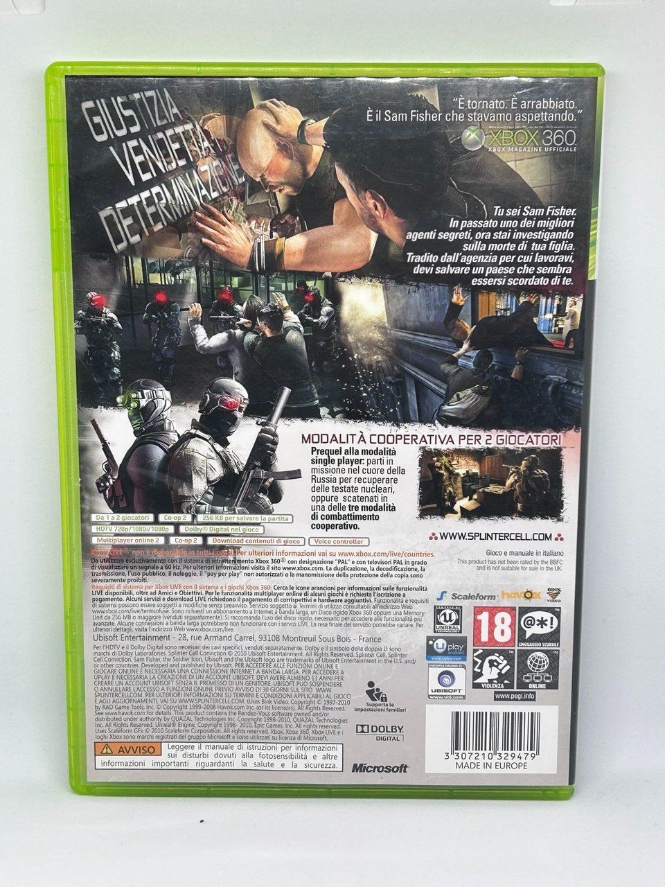 Microsoft Giochi: Tom Clancy's Splinter Cell Conviction PAL ITA Xbox 360 – Usato da Giubiasco venduto da LorisVale 1