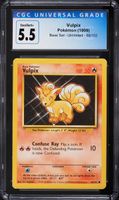 Vintage 1999 Pokemon Base Set Vulpix #68 CGC 5.5 EX+