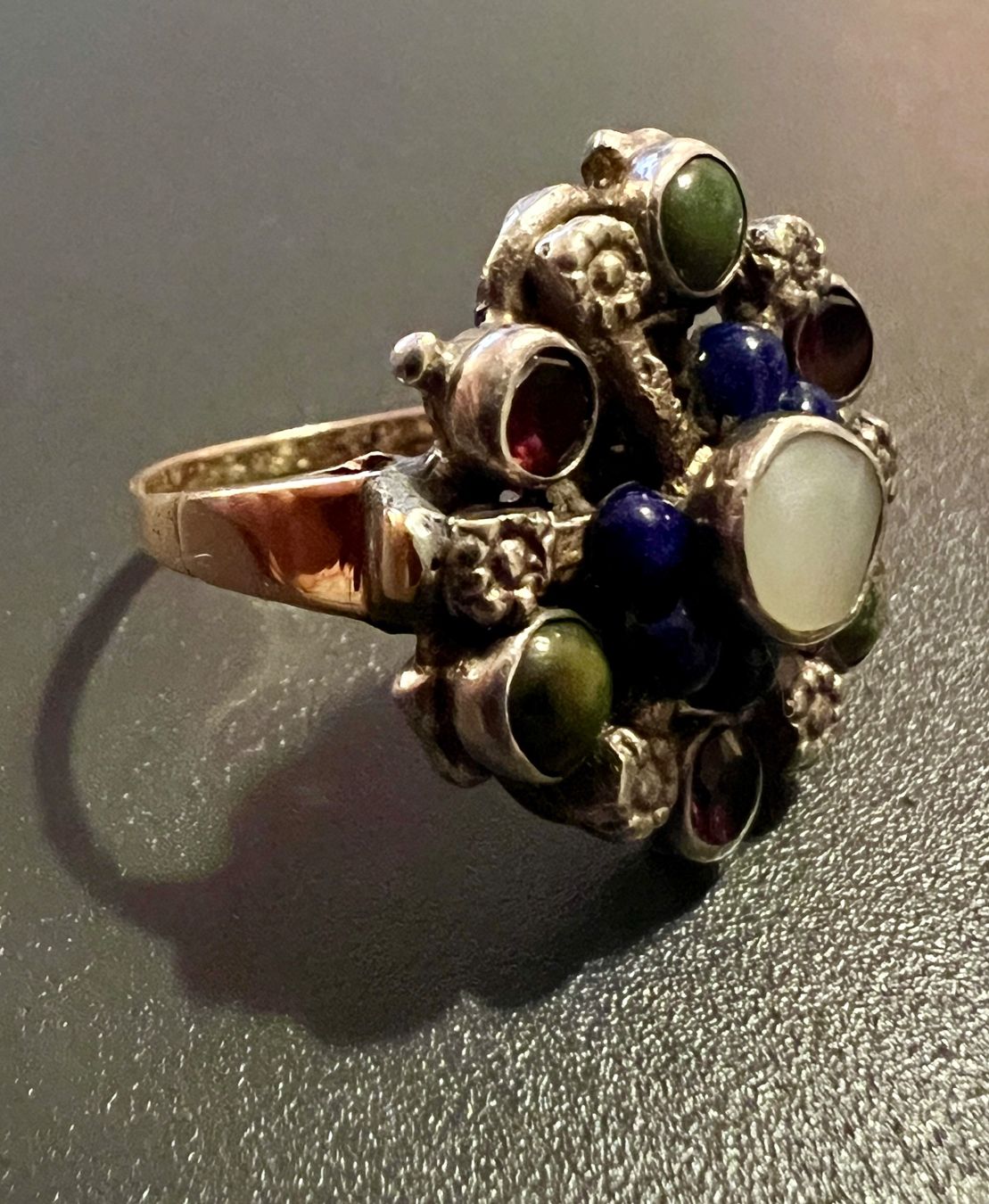 Anelli: Gold-/Silber-Ring mit Farbsteinen – Usato da Chur venduto da Penting1935 3