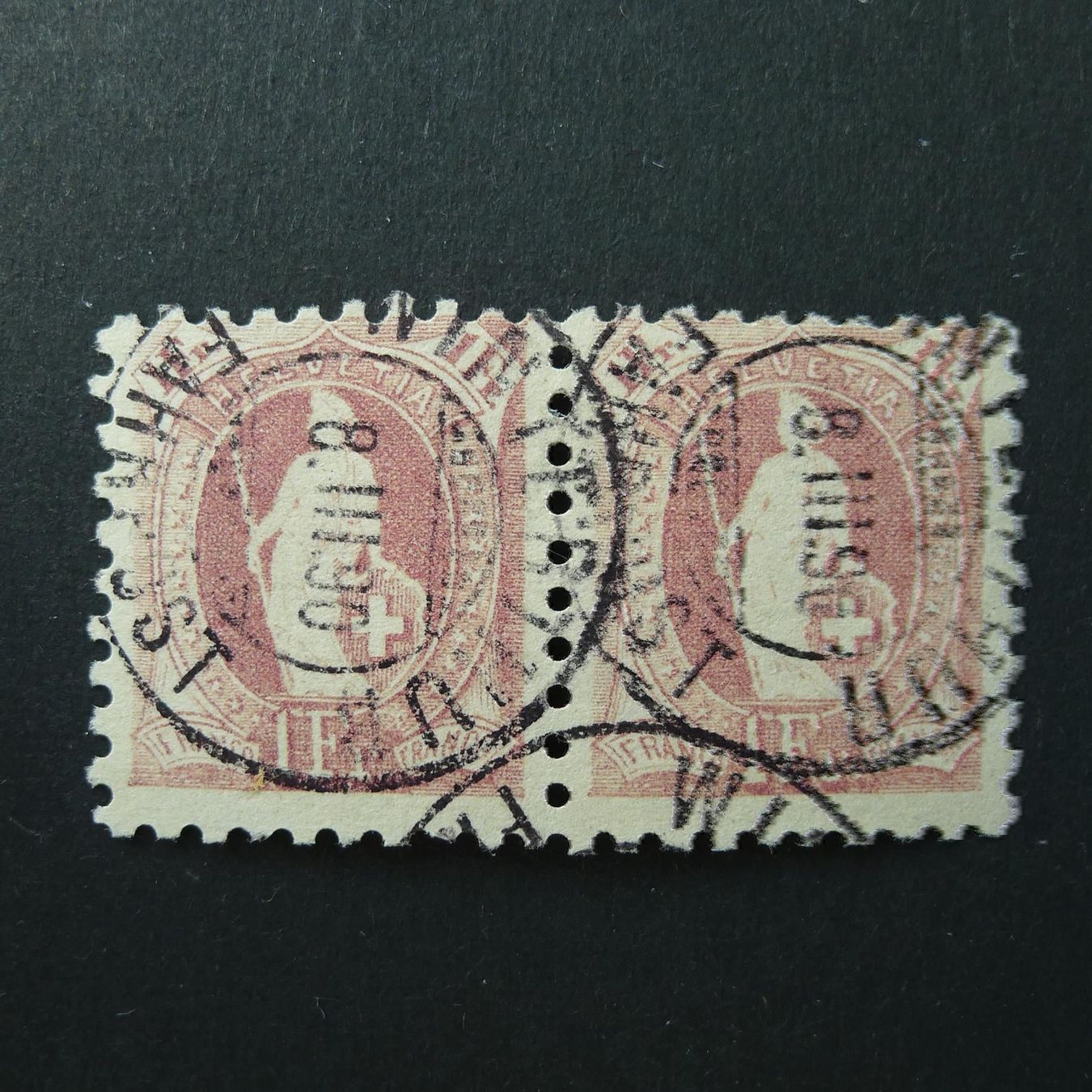 Alle Briefmarken: 1890 Nr. 71B im Paar von WINTERTHUR – Gebraucht aus Dagmersellen von wyss1982