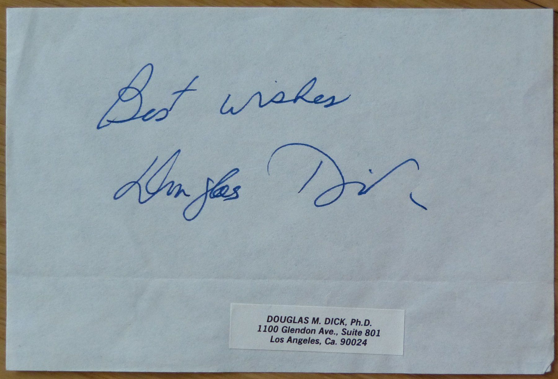 Autogramme: Douglas Dick (1920-2015) Schauspieler - Autogramm – Gebraucht aus Dietikon von cyranos1