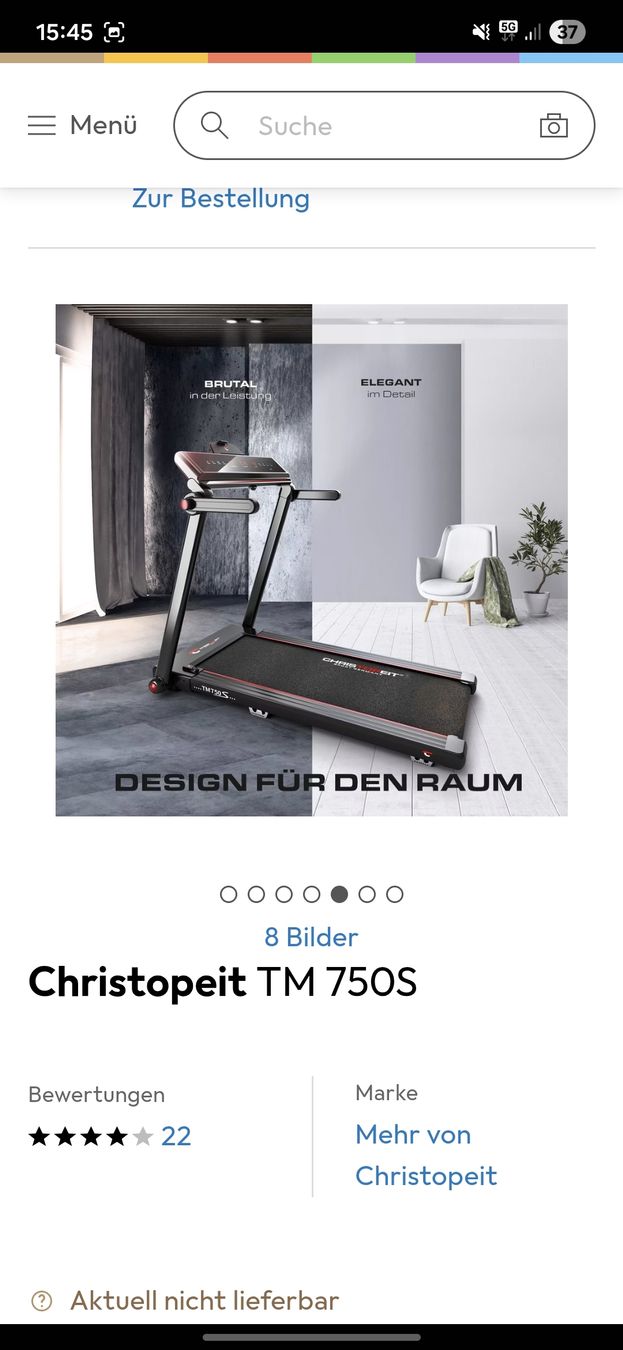Hometrainer: Christopeit Laufband TM750S – Usato da Kaltbrunn venduto da CYR_GMU