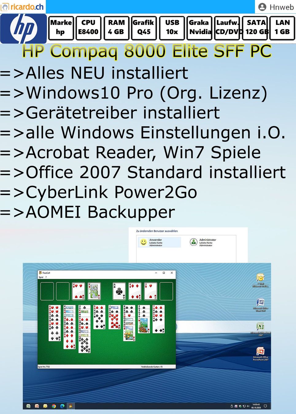 Hewlett Packard PC: PC HP Compaq 8000 Elite SFF PC – Usato da Kaisten venduto da Hnweb 8