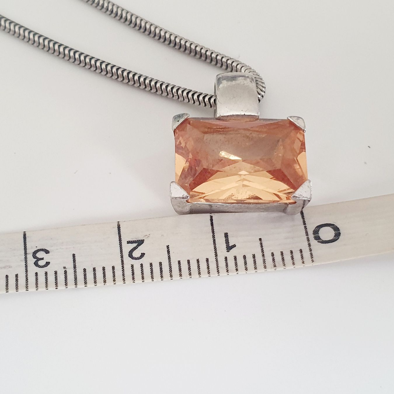 Catenine: Silber  Halskette mit orangem Stein, 925 Silber – Usato da Kreuzlingen venduto da Wunderkiste123 4