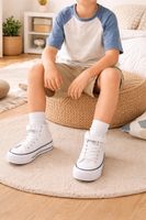 BASKETS MONTANTES BLANCHES BK