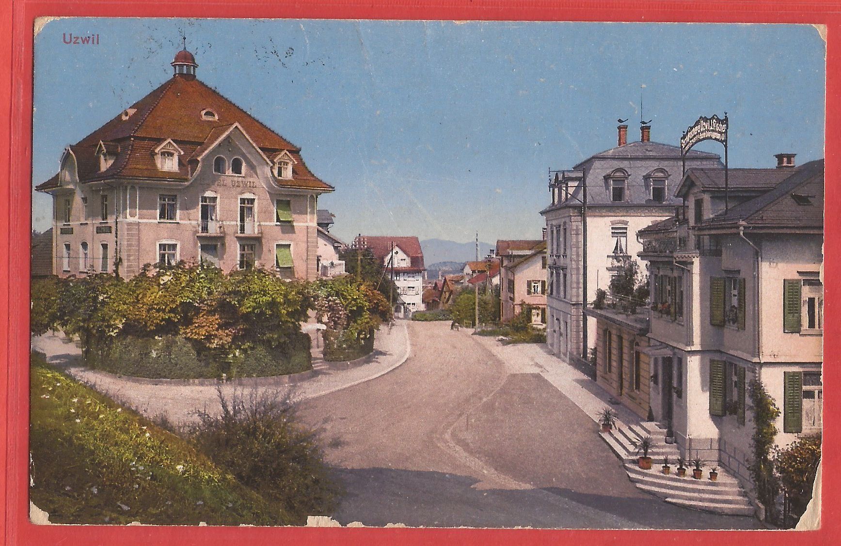 Ansichtskarten: Uzwil mit Hotel Uzwil - 1923 – Gebraucht aus Fislisbach von Porano