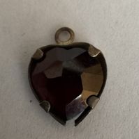 Anhänger Herz alt Granat in Silber England
