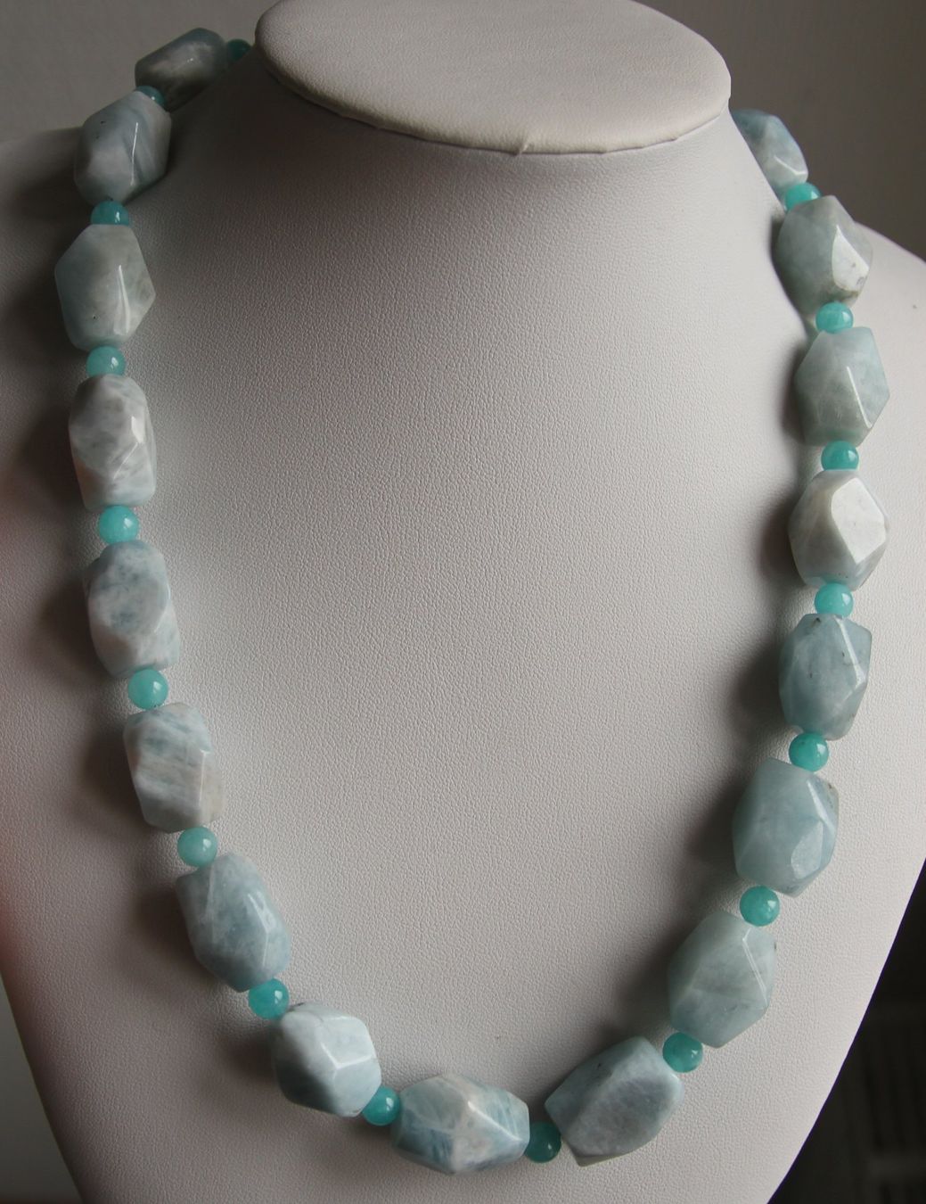 Catenine: NEU: MEGA Aquamarin Amazonit Kette Collier Aquamarinkette – Nuovo (secondo la descrizione) da Matten b. Interl venduto da EdelsteineInterlaken 1