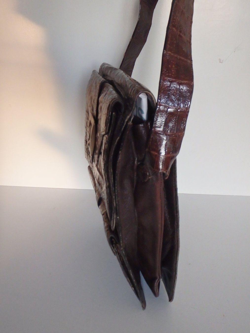 Borse: Vintage echt Kroko Herren oder Damen Tasche mit Doppelfach – Usato da Schöfflisdorf venduto da pullux 2