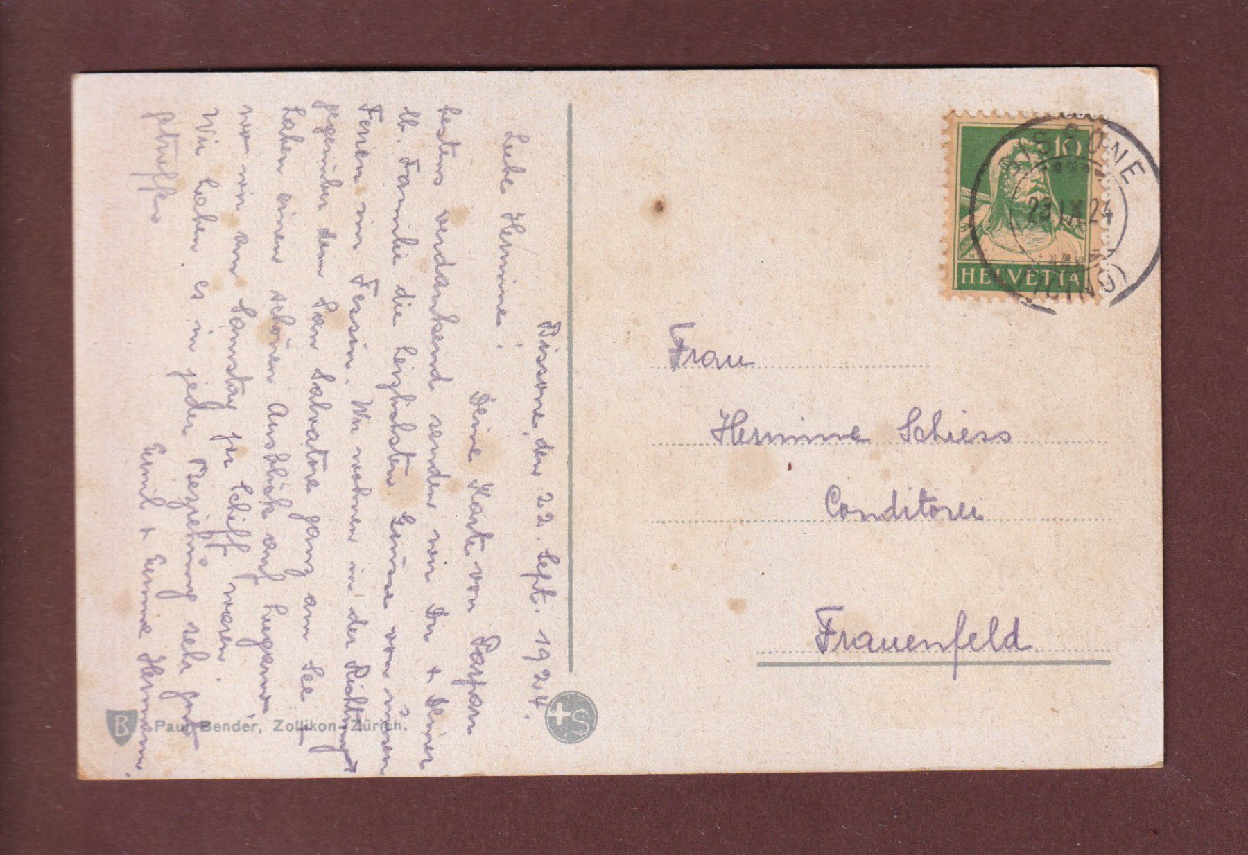 Cartoline postali: MELIDE - 1924 – Usato da Pully venduto da nicecards 1