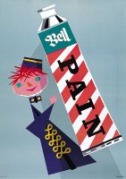 Vintage Plakat Bell Pain von Donald Brun von 1956
