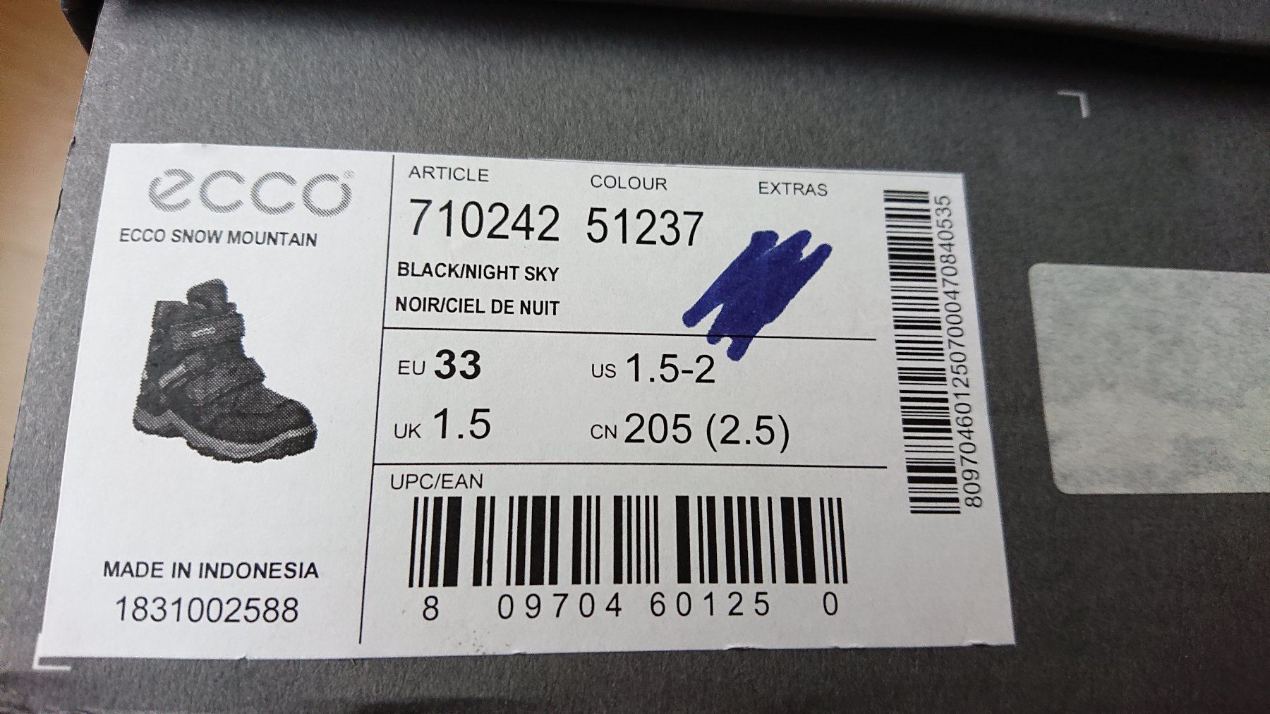 Ecco Herrenschuhe: ECCO Snow Mountain Boots Blacknigcht Sky Grosse 33 – Gebraucht aus Bottmingen von Malina_Outlet 1