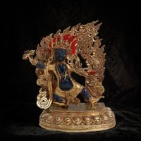 Vajrapani Skulptur Nepal – Vergoldete Bronze & Lapis Lazuli