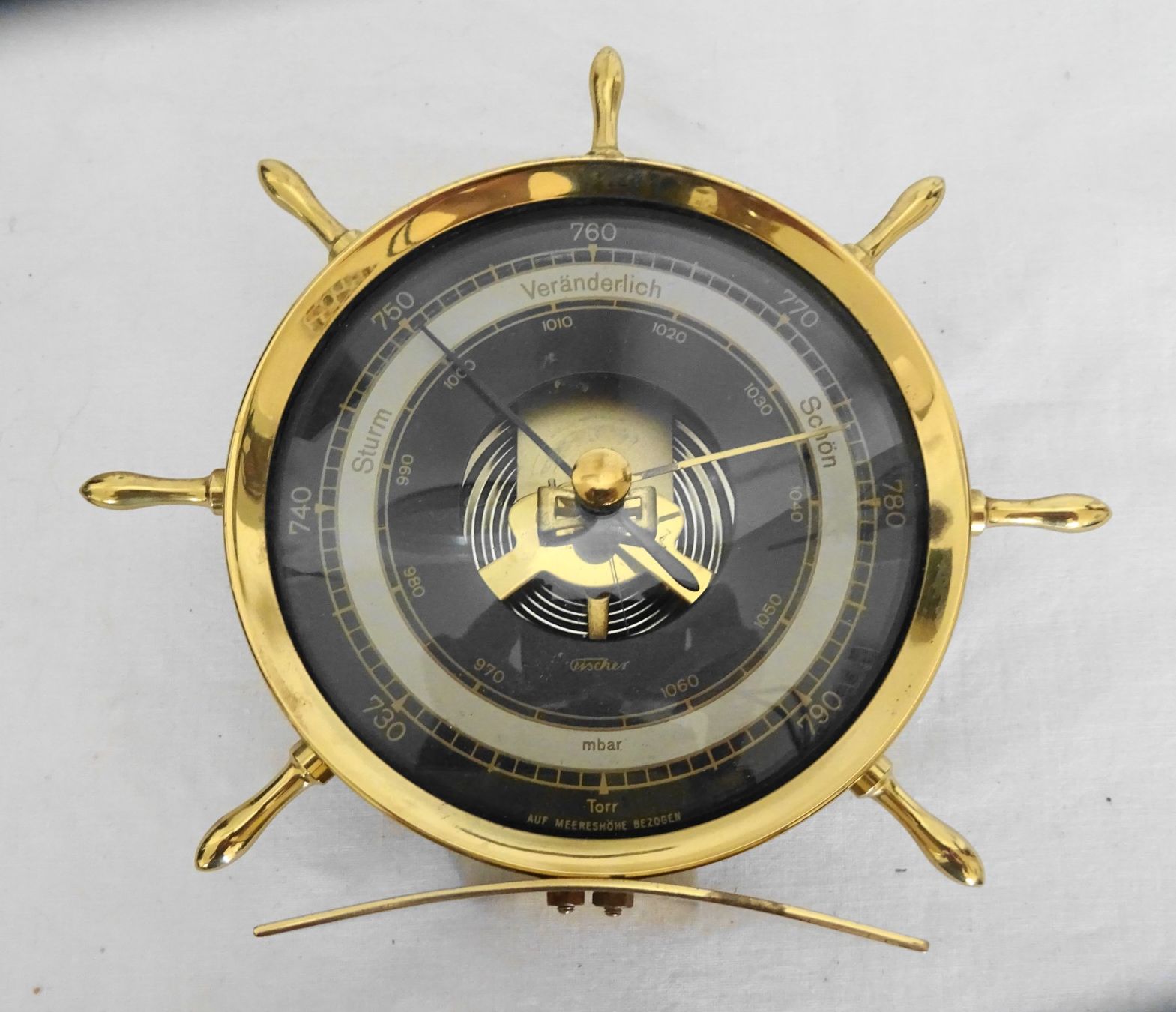 Sonstige antike Technik & Geräte: Fischer Germany Barometer Messing Schiffsrad 50er Jahre – Gebraucht aus Zürich von Connie8 5