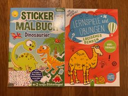 Malbücher Set für Kinder: Dinos & Logisches Denken - Top!