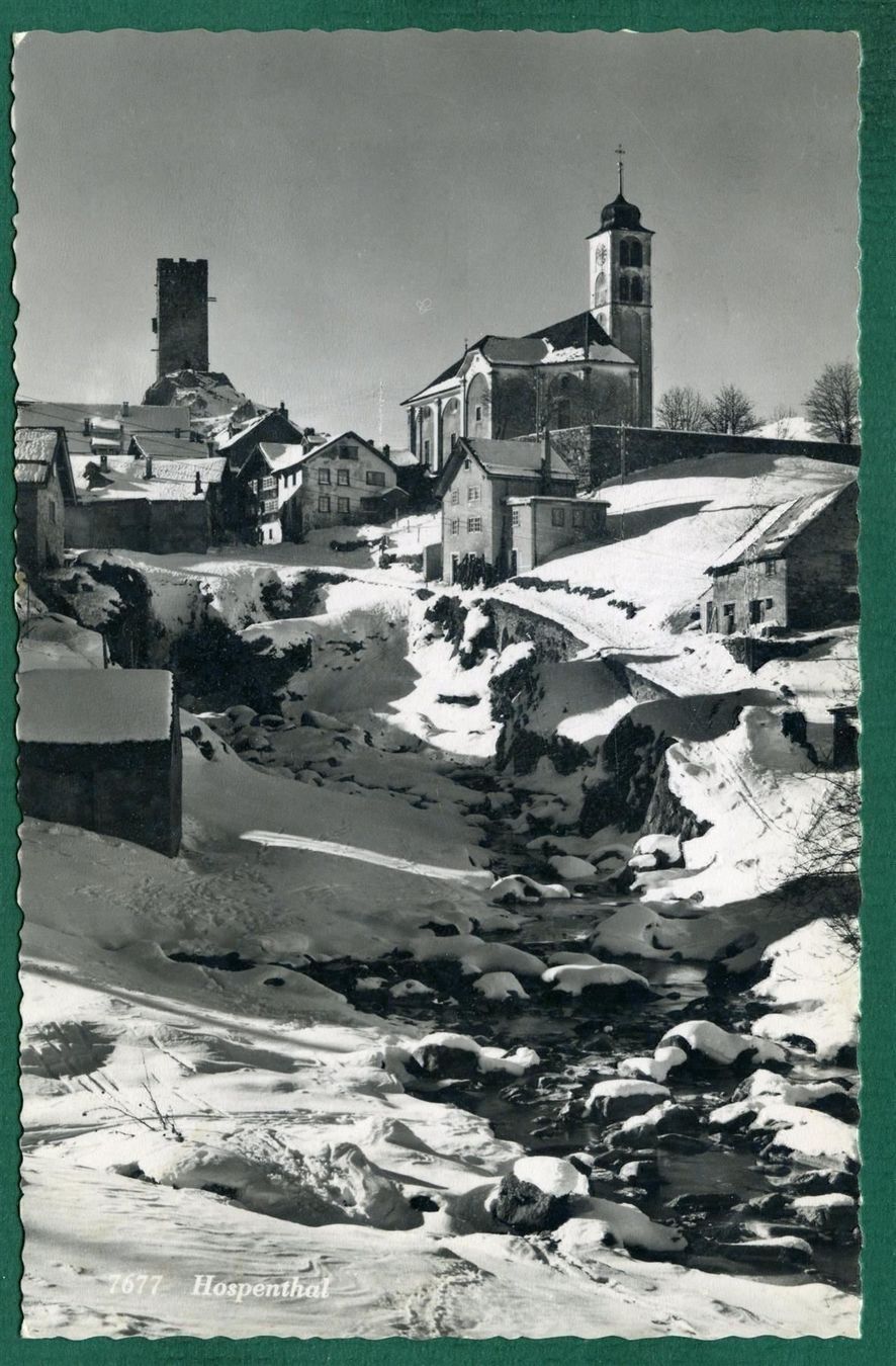 Cartoline postali: Hospental, 1950, gelaufen – Usato da Sargans venduto da Hausi1951