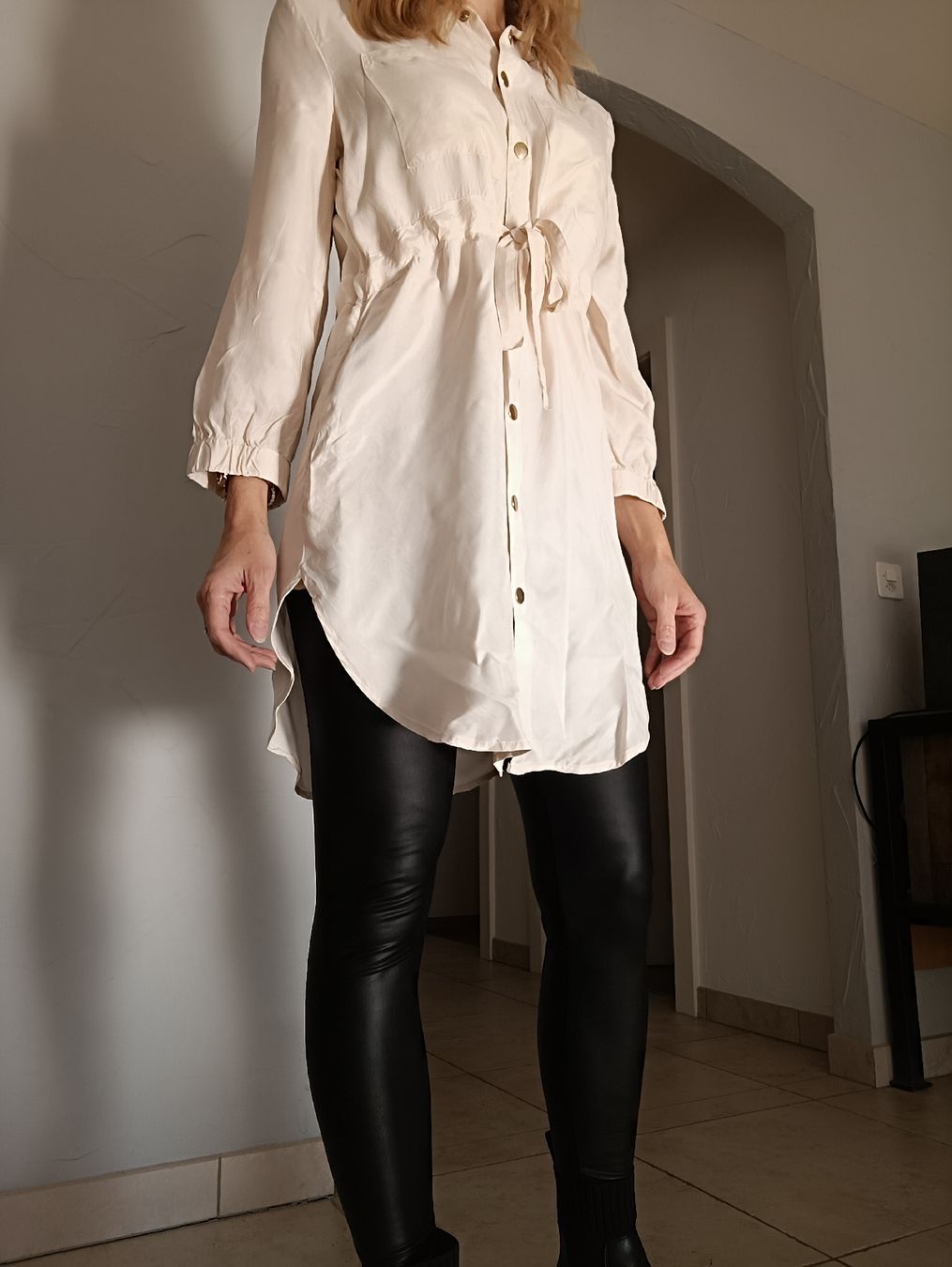 Tuniken: TUNIQUE ZEBRA VISCOSE CRÈME XS – Gebraucht aus Sierre von shirley04 2