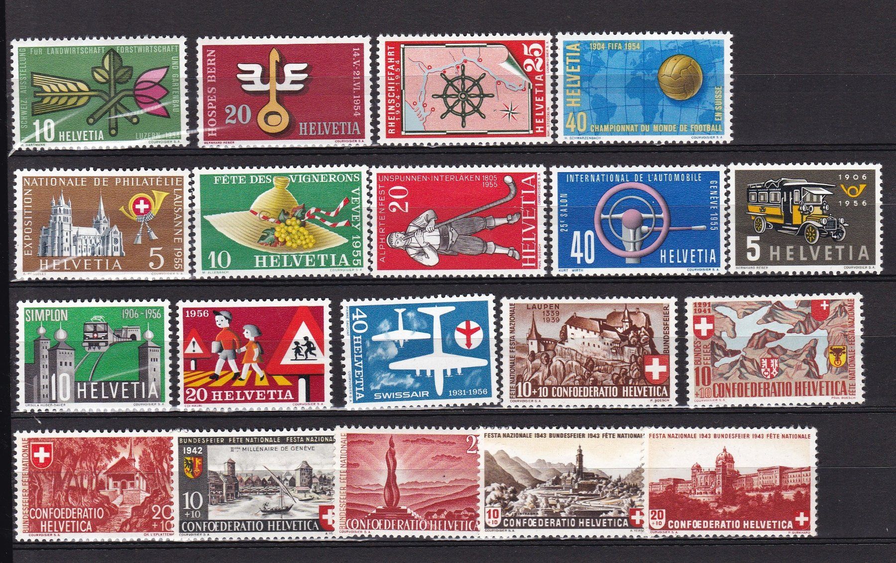 Tutti i francobolli: CH Briefmarken Lot "postfrisch" ab 1936 – Usato da Münchwilen AG venduto da Nesar 2