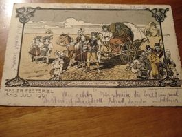 Karte Basler Festspiele 1901, gelaufen , Stab-o FESTPLATZ