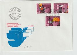 614-16 SUVA FDC nicht zusammenhängend
